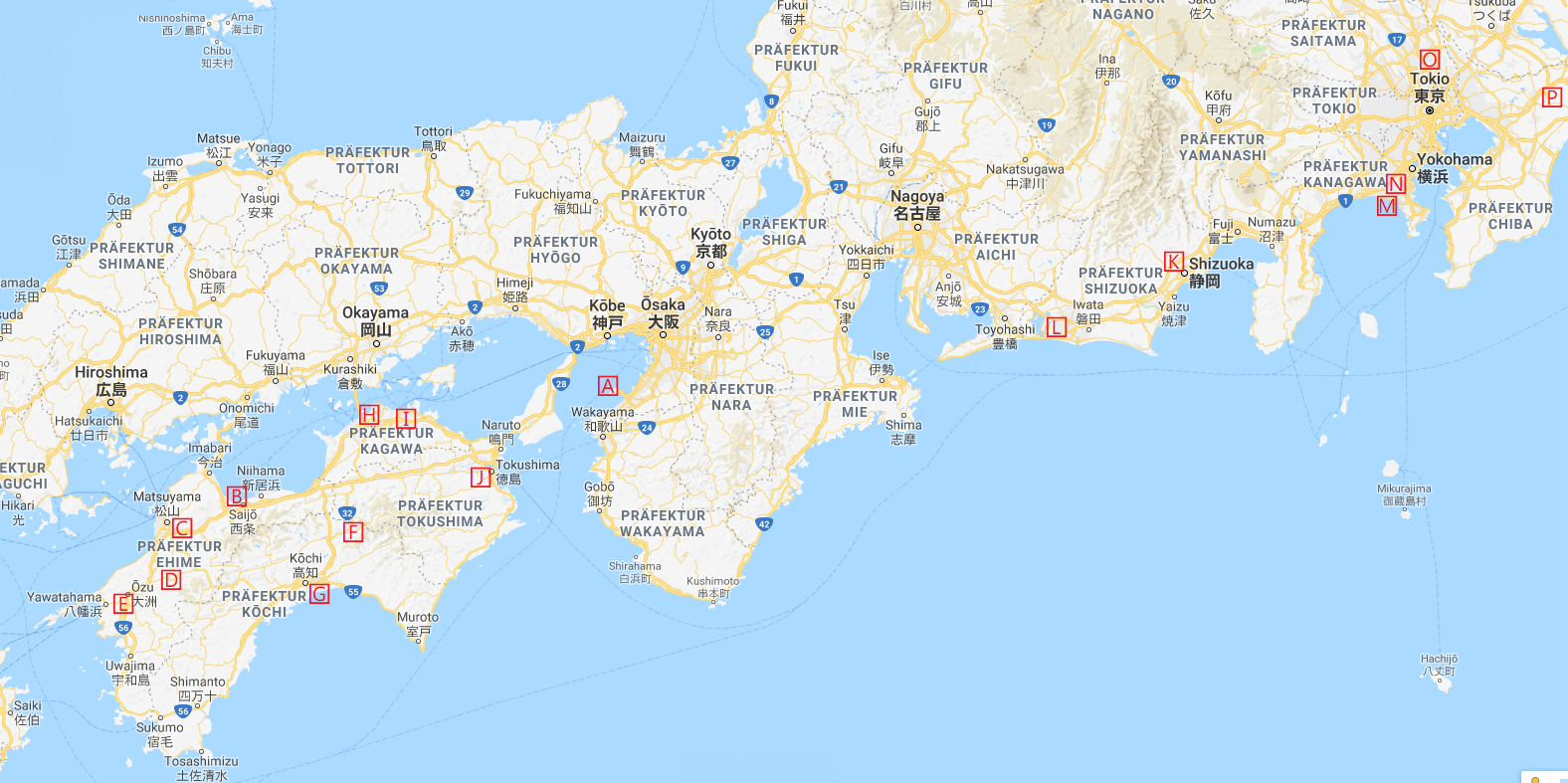 Japanreise #3 Karte