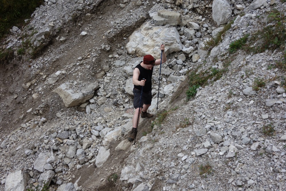 Überquerung abgerutschter Wege